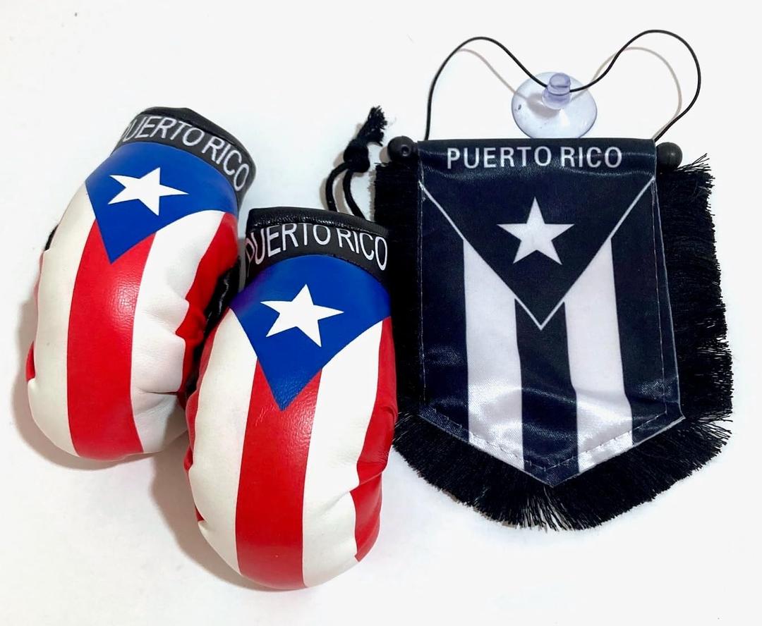 Black Puerto Rico Boxing Glove Rican flags Boricua Decoration decor accessories PR flag