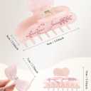 HAIMEIKANG 3 PCs Acrylic Rhinestone Hair Claw Clips - Large Hair Clips Non-slip Banana Hair Barrettes Clips for Women Girls (Red+Pink+White)