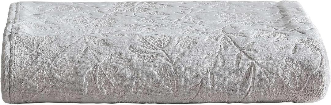Eddie Bauer - Throw Blanket, Ultra-Soft & Embossed Plush Bedding, Blanket for Couch & Bed (Woodblock Floral Grey, 50" x 70")