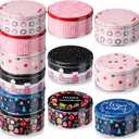 Yaomiao 12 Pack Christmas Cookie Tins with Lids for Gift Giving Small Xmas Tin Containers Round Metal Christmas Tins Empty Cookie Jar for Gift Giving Holiday Party Favors (Elegant Style)