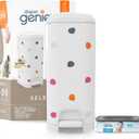 Diaper Genie Select Pail (Multi-Color Polka Dot) is Made of Durable Stainless Steel