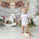 3 Pcs Highland Cow Birthday Decorations, High Chair Banner Hat Cake Topper, One Banner, First Rodeo Birthday Party Supplies