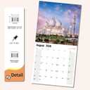 5 x 2025-2026 Wall Calendar Exotic Destination Planner Calendar, Hangable Monthly Wall Calendar with Large Blocks for Organizing & Planning, Academic Schedule, Home, Office & family, Thick & Sturdy Paper (12"x24" Open)