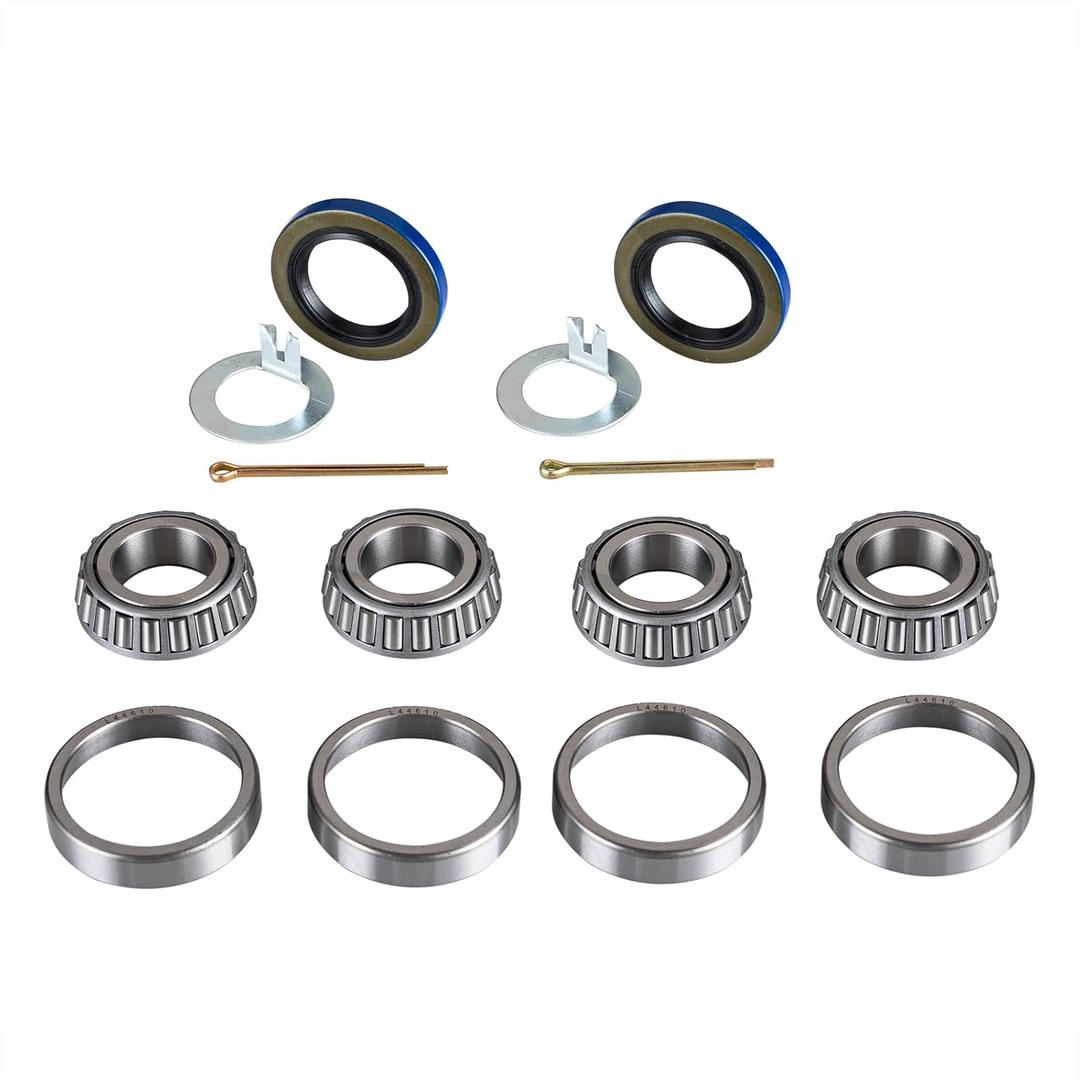 Pack of 2 Trailer Axle Hub Wheel Bearing Kits L44643 L44610 Fits for 1'' 2000-2200 Lbs Trailer Axle, 12192TB Grease Seals OD 1.980''