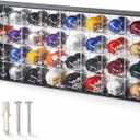 Leinuosen 32 Acrylic Pocket Size Helmet Display Case for Pocket Football Helmets Mini Baseball Helmets Stand Display Cabinet Holder Rack Wall Mount with Clear Double Door, 22 x 8.6 x 2 Inch, 4x8 Grid