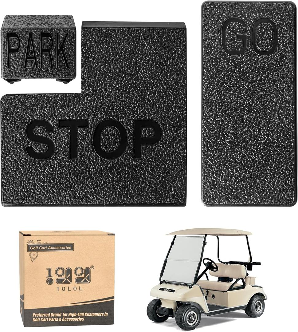 Club Car DS & Precedent Accelerator Pedal Pad, Brake Pedal Pad, Parking/Hill Brake Pad Set, Fit Precedent 2004-up Years, Fit DS 1981-up Years
