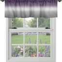 Windows Valances Curtain Purple and Grey Ombre Kitchen Valances Rod Pocket Gradient Gradual Color Modern Window Treatment Short Topper Curtains for Kitchen Bathroom Living Room 1 Panel,54 x 18 inch
