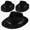13 Pack Plastic Gangster Hats Black Fedora Party Hats Gentlemen Hat for Men Women Kids Birthday Bachelorette Party Costume Accessories