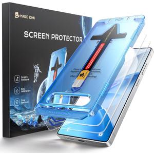 MAGIC JOHN for Samsung Galaxy S26 Plus Screen Protector 6.7 inch, Fast Easy Installation, Auto Dust-Elimination, 9H Tempered Glass HD, Fingerprint Unlock, Bubble Free, Anti-Scratch, 2 PACK
