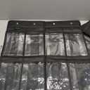 2 Pack 28 Large Pockets Hanging Shoe Organizer Over The Door Shoe Rack for Closet Door Storage Shoe Holder Hanger.8Hooks.Imitation linen Gray (Black)