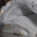 Rustic Personalized Christmas Stockings, 5 Pcs 18 Inch Luxury Snow White Thick Plush Faux Fur Stocking with 5 Styles of Textured Patterns, Home Decor Party Christmas Decorations Gift for Mantal