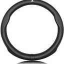 HZKMQL Luxury Car Steering Wheel Cover for Maserati Levante 2016 2017 2018 2019 2020 2021, Durable Comfort, Cool in Summer Warm in Winter Accessories for Car,3 Classic Style-A Black