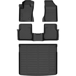 Floor Mats & Cargo Liner for Dodge Hornet & GT & GT Plus & R/T Plug-in Hybrid 2023-2025, All Weather Automotive TPE Floor Liners Set Waterproof Accessories Black