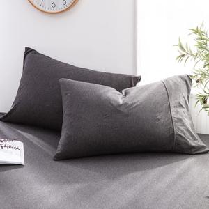 DONEUS Jersey Knit Pillowcases King Size - Charcoal Grey Pillowcases Set of 2 with Ultra Soft Breathable Pillowcase and Envelope Closure, 20x36 inches