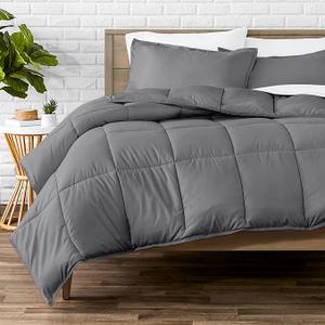 Bare Home Queen Comforter - Reversible Colors - Goose Down Alternative - Ultra-Soft - Premium 1800 Series - All Season Warmth - Bedding Comforter (Queen, Grey/Light Grey)