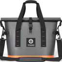 40 Can Soft Cooler Bag - Insulated Leak-Proof Large Cooler Bag with Roll-Top Waterproof Seal | Portable Ice Chest for Camping, Beach, Travel, Picnics | 12HR Cold Retention (Dark Grey)