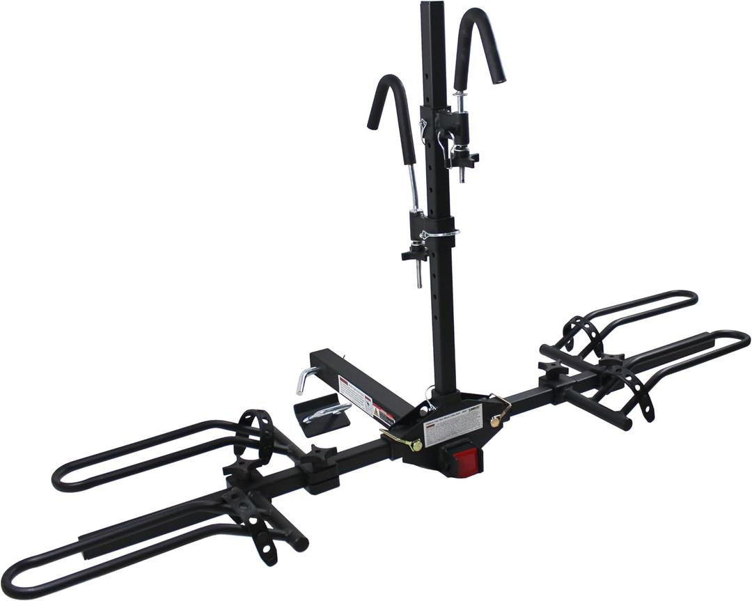 MaxxHaul Platform Bike Rack for 2 Bikes - Hitch Mounted Tray Carrier for SUV, Van, & Truck - Adjustable Tire Cradles & Foam Padded Hooks - Fits 2" Class III & IV Hitches (50027)