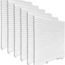 White Paper Blinds for Windows 36" x 72" - 6 Pack Temporary No Drill Stick On Self-Adhesive Shades, Light Filtering Pleated Cover for Bedroom, Office, Patio Door (100% Paper Material, White)