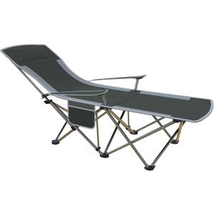 Folding Beach Chair Recliner for Adults - Heavy Duty 300lbs Camping Chair with Adjustable Backrest & Footrest, Portable Outdoor Lounge Chair for Backyard, Fishing, Travel