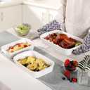 Casserole Dishes for Oven, Ceramic Baking Dishes Set of 3, Baking Pan Casserole Dish Set, Rectangular Lasagna Pan Deep with Handles for Baking