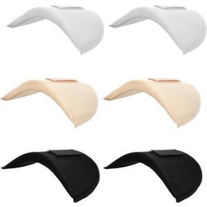 3 Pairs Shoulder Pads for Women Clothes, Set-in Thicken Sewing Sponge Shoulder Pad, Sewing Supplies, Breathable Sponge Pads for Sloping High Low Shoulders Blazer Suit (Black & Skin & White)