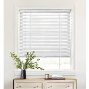 LazBlinds Cordless 1" Aluminum Horizontal Mini Blinds, Light Filtering Blinds for Windows, Blinds & Shades for Window Size 25'' W x 36'' H, White