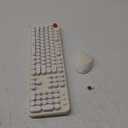 Wireless Keyboard and Mouse Combo, Ergonomic Full Size Typewriter Retro Round Keycaps Keyboard, Compatible with Windows, PC, Perfer for Home and Office Keyboards (Beige (Creamy white)
