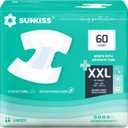 SUNKISS TrustPlus Adult Diapers with Maximum Absorbency, Unisex Disposable Incontinence Briefs with Tabs for Men and Women, Odor Control, XXLarge, 60 Count (4 Packs of 15)