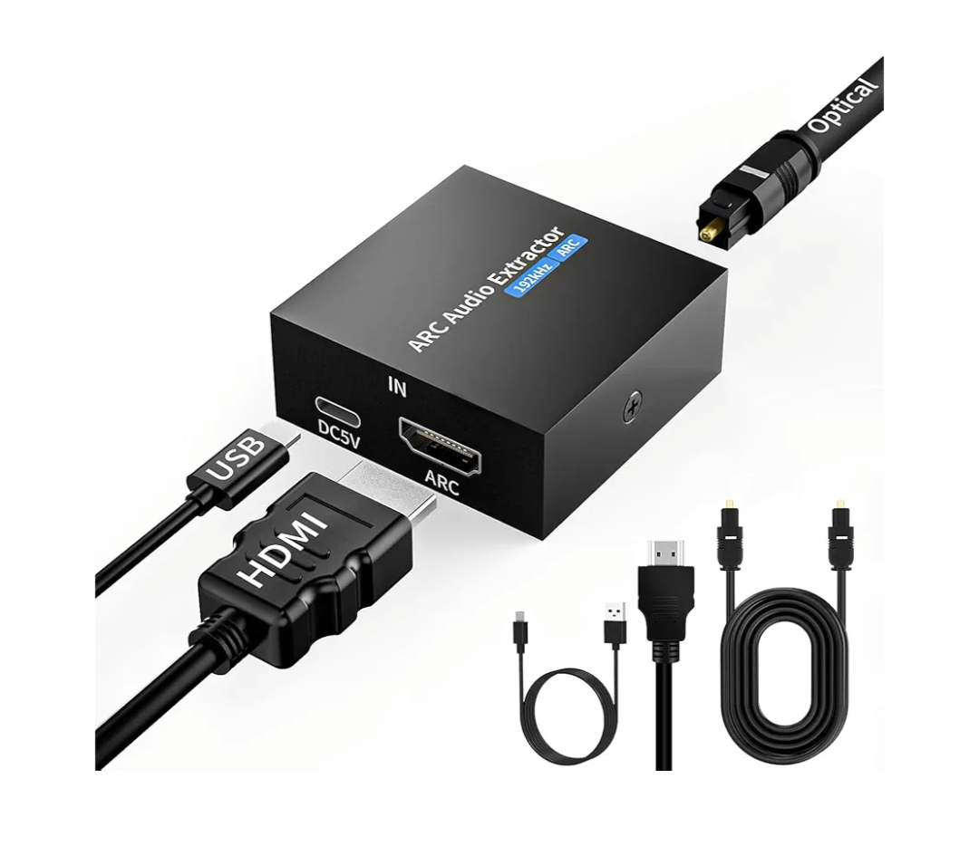 CAMWAY ARC Audio Extractor,192 KHz Audio Adapter,ARC to Optical/Coaxial Audio Splitter for TV to Speaker, AV Amplifier Audio Converter (Not for TV with HDMI or eARC Interface)