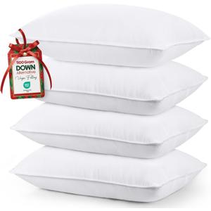 Utopia Bedding Bed Pillows for Sleeping (White), Queen Size Set of 4, Hotel Pillow, Cooling Pillows for Side, Back or Stomach Sleepers