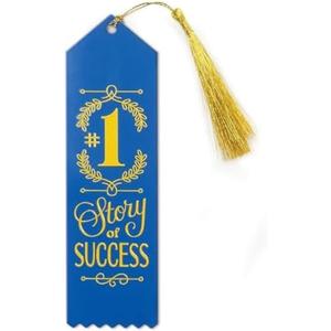 Genuine Fred Novel Achievement Bookmark, Story of Success, Coated Steel with Gold Tassel, 1.9" x 6.9" - Great Gift for Book Lovers, Teachers, Graduates, New Job