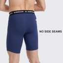 BAMBOO COOL Men's Long Boxer Briefs Performance Long Leg Sports Boxer Brief Underwear MultiPack (M)