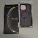 TORRAS Magnetic Ostand for iPhone 15 Pro Max Case, [Military Grade Drop Tested] [Compatible with MagSafe][Build-in Kickstand] Translucent Slim Soft Edge Anti-Fingerprint 6.7" 2023, Blue Titanium