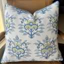 Vanya Printed 18x18 Inch Pillow Cover - Square Cushion Cover - Decorative Accent for Sofa, Couch, Chair, Master Bedroom, Bench - Indoor/Outdoor Throw Pillow - Vintage Living Room Dcor