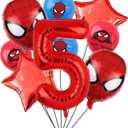 Cartoon Heroes Spider Decorations - 5th Birthday Balloons, 32in Number 5 Aluminium Balloon