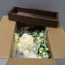 Mkono Mason Jar Lights Centerpiece Table Decor for Dining Room Farmhouse Wood Tray with 3 Jars Flowers Thanksgiving Decoration for Coffee Table Kitchen Living Room Wedding (White)