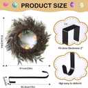 24 Inch Easter Wreath Spring Wreath Artificial Flower Wreath with Colorful Eggs Eucalyptus Leaves Hanger for Front Door Easter Summer Farmhouse Holiday Wall Home Window Decor