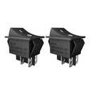 QTEATAK 2PCS KCD4 DPST Boat Rocker Switch Momentary ON Switch, 4-Pin 2-Position Self-Reset (ON)-Off Switch, Snap-in Black Boat Rocker Switch, 16A/250VAC 20A/ 125VAC, CE