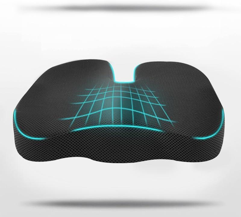 Office Chair Seat Cushion,Premium Memory Foam Chair Cushion for Long Sitting,Tailbone,Back,Sciatica,Coccyx Pain Relief Pillow Hip Butt Pad Cushion -for Office Chair,Car Seat,Wheelchair,Black