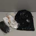 PLULON 1920s Dresses for Women, Sequin Fringed Gatsby Flapper Cocktail Dresses with 20s Accessories Set, Roaring 20s Costumes (X-Large, Black)