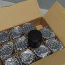 Cornucopia Brands 2-Ounce Black Coated Glass Jars (Pack of 12) Cosmetic Jars with Black Metal Lids and Black Matte Exterior