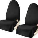 Car Seat Covers 2pcs Black Waterproof Towel Car Seat Cover Universal Fit for Most Trucks SUV Fitness Athletes Pets Gym and Water Sport