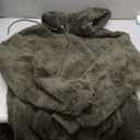 Runcati Mens Fuzzy Sherpa Pullover Hoodie Sweatshirts Long Sleeve Sport Front Pocket Military Fall Outwear Winter Hooded (X-Large, 01 Dark Green)