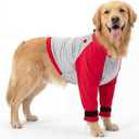 SlowTon Dog Recovery Suit - Padded Elbow Protector, Dog Leg Sleeve to Stop Licking & Protect Wounds After Surgery, Breathable Pet Long Sleeve Shirt Front Leg Protection Cone Alternative (Red,M)