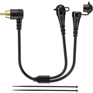 Mellbree Snowmobiles RCA Y-Split Helmet Shield Cord, 10-inch Gold-Plated Snowmobiles RCA Adaptor Plug for Heater & Visor or Two-Person Riding (Female Connector with Waterproof Cap)