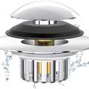 Universal 3 in 1 Bathtub Drain Stopper Bathtub Drain Hair Catcher, Pop-up Tub Stopper with Effective Filter Basket, Anti-Clogging Bathtub Drain Plug Bath Tub Stoppers for 1.45-1.8" Drain Shoe