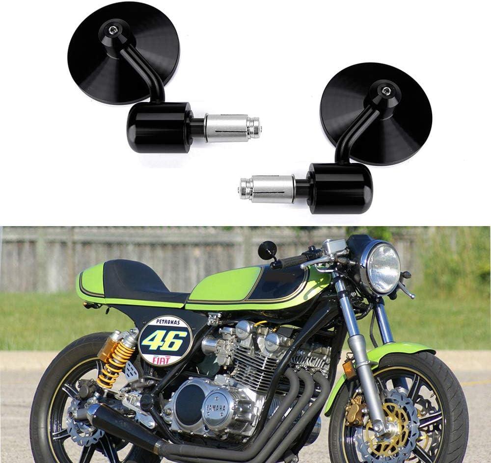 Custom Motorcycle CNC Handle Bar End Rearview Side Mirrors 3"Round 7/8" 22 mm Compatible with Honda Yamaha Suzuki Kawasaki Aprilia Derbi Ducati Gilera ATV, 2.5 inches x 9.2 inches x 4 inches