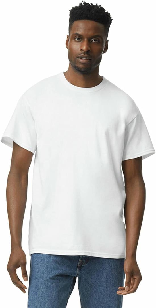 Gildan Adult Heavy Cotton T-Shirt, Style G5000 (White, L)