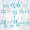 20 Pcs Winter Snowflake Hanging Swirl Decoration Christmas Hanging Whirls Ceiling Decor for New Year Wedding Baby Shower Party Supplies(Blue)