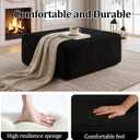 Boneless Ottoman, Modern Corduroy Cloud Foot Rest Foam Support, Oversized Modular Sectional Sofa Stool , No Assembly Required (Black, Size: Ottoman,  Seat Depth 23.6 inches Seat Height 10 inches Weight Limit 200 pounds